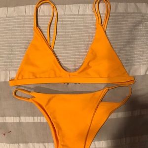 Sunset orange bikini set!!